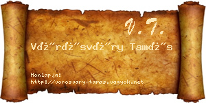 Vörösváry Tamás névjegykártya